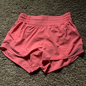 Lululemon hotty hot shorts in raspberry cream